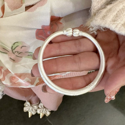 🌸 Retro Floral Silver Plated Open Cuff Bangle Bracelet ✨