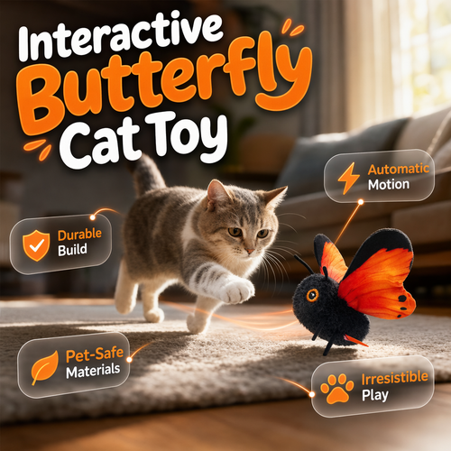 🦋 Interactive Fluttering Butterfly Electric Cat Teaser Toy 🐈