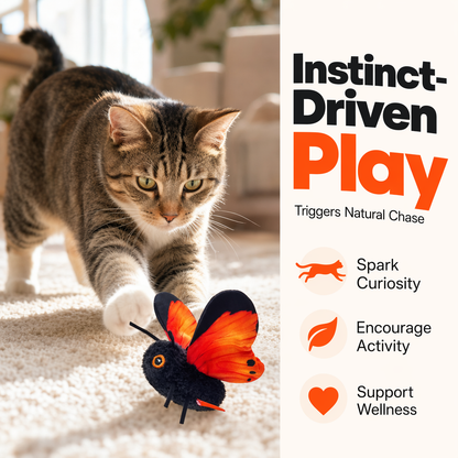 🦋 Interactive Fluttering Butterfly Electric Cat Teaser Toy 🐈