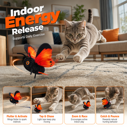 🦋 Interactive Fluttering Butterfly Electric Cat Teaser Toy 🐈