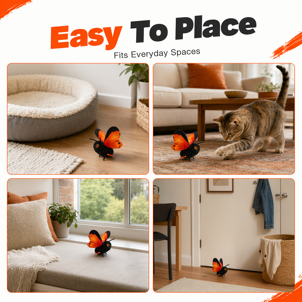 🦋 Interactive Fluttering Butterfly Electric Cat Teaser Toy 🐈