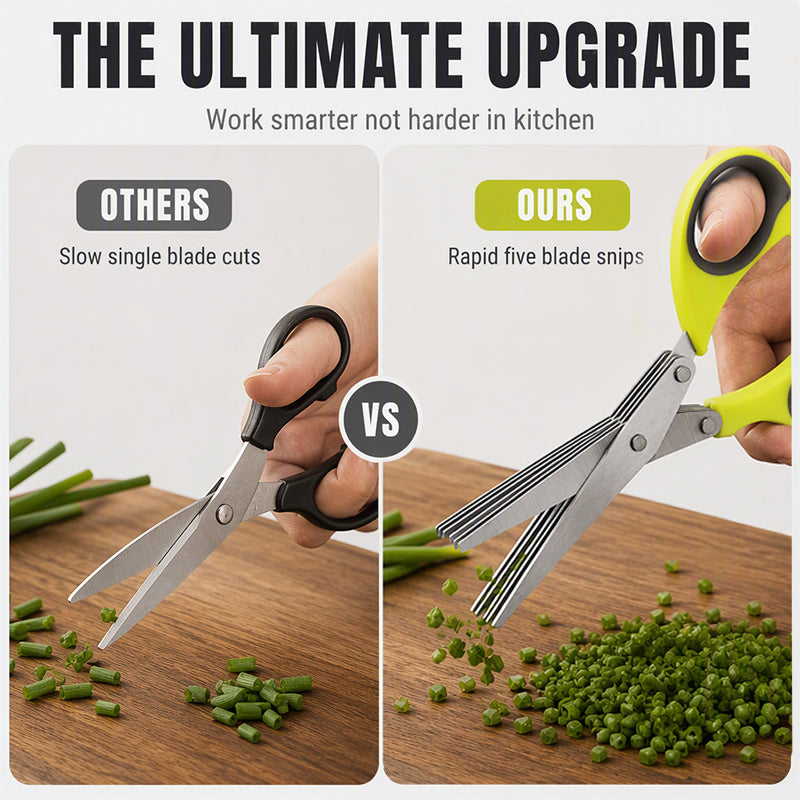 🌿 5-Layer Herb Scissors for Fast Kitchen Prep ✂️