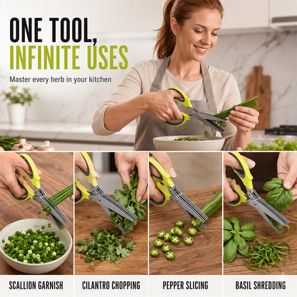 🌿 5-Layer Herb Scissors for Fast Kitchen Prep ✂️