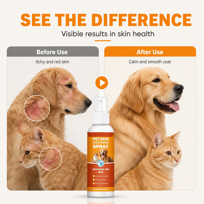 🐾 Pet Skin Soothing Spray – Fast Itch Relief & Barrier Support 🐶🐱
