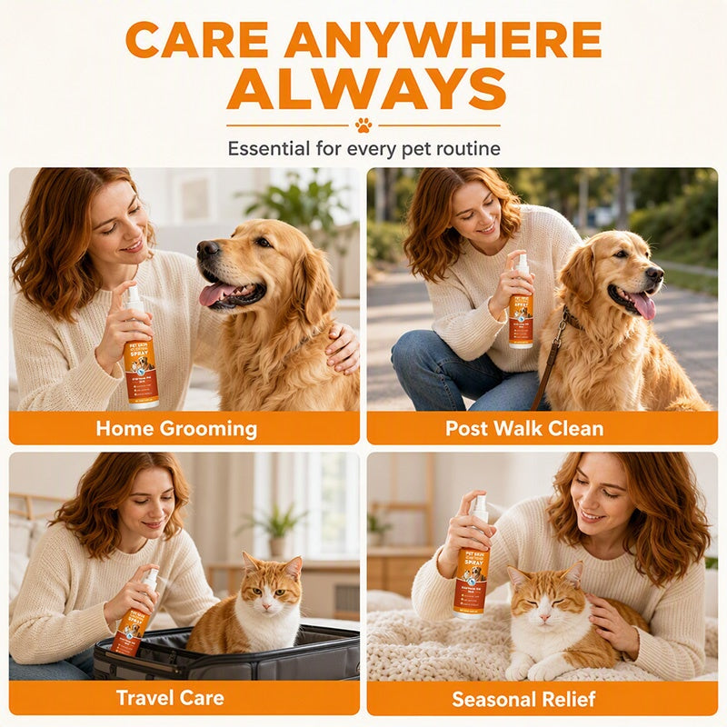 🐾 Pet Skin Soothing Spray – Fast Itch Relief & Barrier Support 🐶🐱