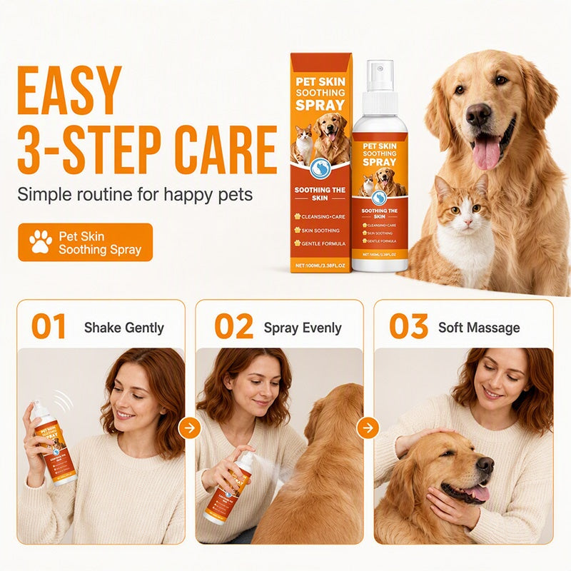 🐾 Pet Skin Soothing Spray – Fast Itch Relief & Barrier Support 🐶🐱