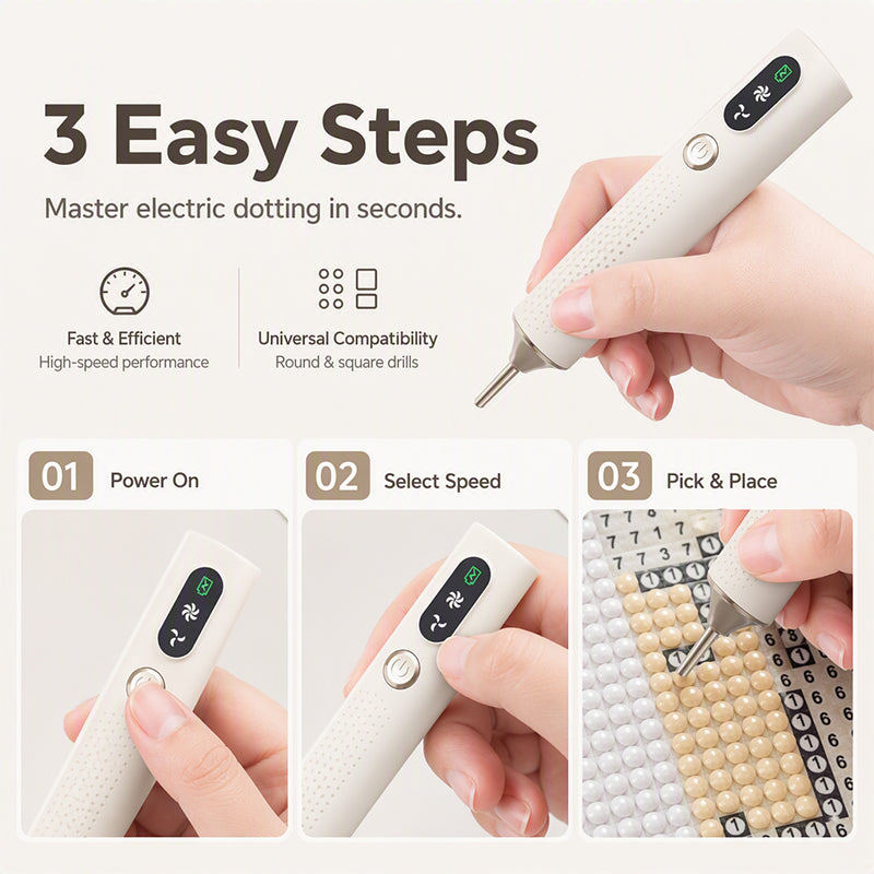 💎 Electric Diamond Painting Pen – Vacuum Drill Picker for DIY Crafts