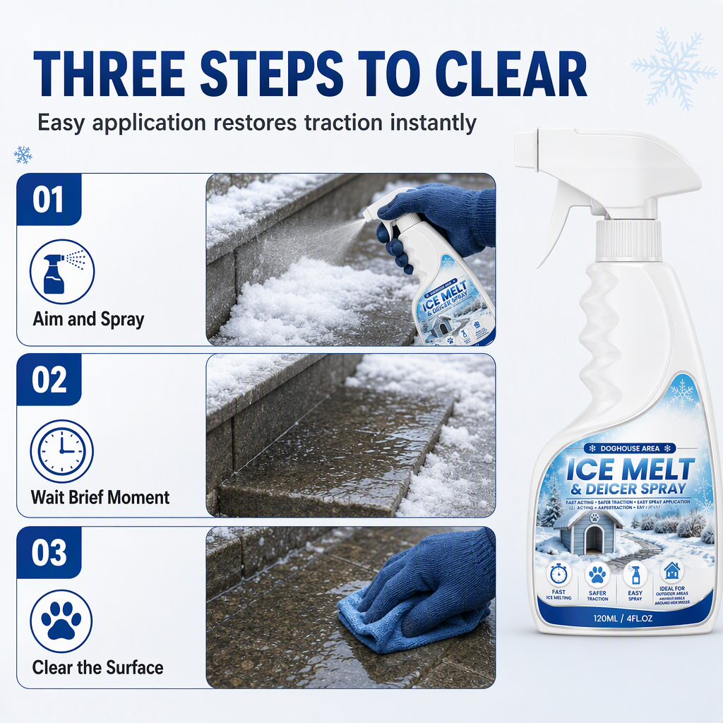 ❄️ Outdoor De-Icing Spray – Clear Frost from Steps & Walkways